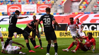 Hoffenheim's Munas Dabbur makes the scores 1-1. EPA