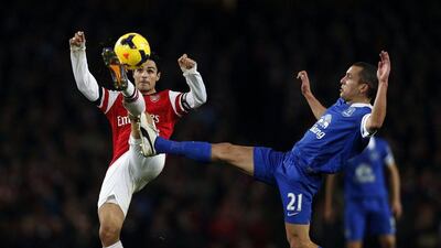 Arsenal lead the Premier League with 35 points from 15 matches. Adrian Dennis / AFP