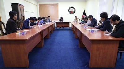 Crystal Bayat, centre, had been planning to run for parliament before the Taliban returned to power. Photo: Crystal Bayat