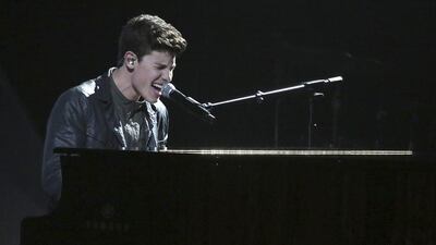 Shawn Mendes performs Mercy at the American Music Awards. Matt Sayles / Invision / AP