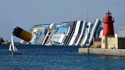 The Costa Concordia was excluded from statistics as it was termed an 'an exceptional loss'. Vincenzo Pinto / AFP