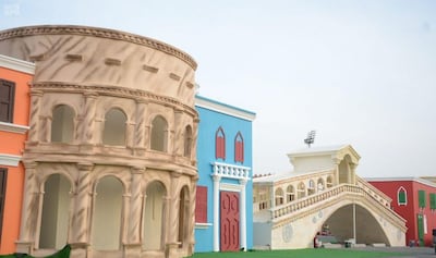 A replica of Rome's Colosseum can be found in Jeddah as part of the Italian Supercup festivities.