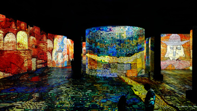 The show will open at Infinity des Lumieres on September 21 and consist of three spaces, each dedicated to one artist