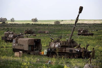 An Israeli Army artillery unit is deployed on alert near the border with Syria in the Israeli-annexed Golan Heights. AFP