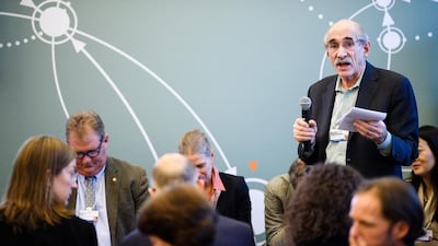 Michael Oppenheimer, the Albert G Milbank professor of Geosciences and International Affairs in the Woodrow Wilson School of Public and International Affairs and the Department of Geosciences at Princeton University, speaks at the World Economic Forum in Davos. Manuel Lopez / World Economic Forum
