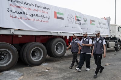 The UAE sent a further 903 tonnes of aid to the Gaza Strip last week. Photo: Wam