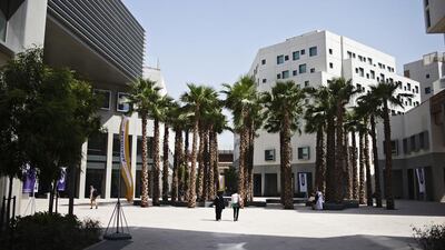 People pass through the NYU Abu Dhabi's campus center. Lee Hoagland / The National