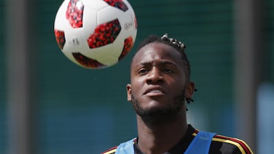 Michy Batshuayi during the training session. EPA
