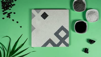 The Carbon Tile is made from air pollutants, marble chips and marble powder. Photo: Carbon Craft Design