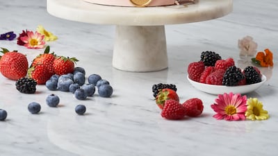 The sugar-free berries creation is one seven on the menu at The Cake Boutique by Beth Lauren. Photo: Waldorf DIFC