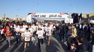 The 6th edition of the Zayed Charity Marathon kicked-off today in the Egyptian city of Suez. The marathon is being held under the patronage of His Highness Sheikh Mohamed bin Zayed Al Nahyan, Crown Prince of Abu Dhabi and Deputy Supreme Commander of the UAE Armed Forces. Monies raised during the marathon will be donated to Cairo University's National Cancer Institute. WAM/Nour Salman