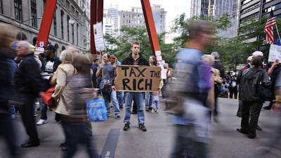 An Occupy demonstrator in 2011, in Zuccotti Park, New York, where artist Molly Crabapple was also an activist. Anthony Behar / Sipa Press / AP Photo