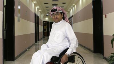 Majid Abdullah Al Usaimi was a year old when doctors told his parents he had polio. Jeffrey E Biteng / The National