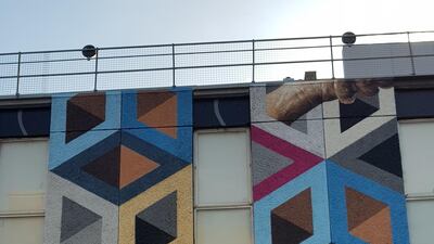 A portion of a large piece of "street art with permission" in Shoreditch, east London. Photo by Rosemary Behan