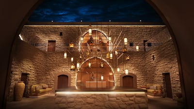 The entrance of a restaurant inside the Hegra Fort. Photo: The Chedi Hegra