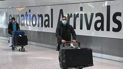 Travellers from 33 'red list' countries, including South Africa and the United Arab Emirates, must be quarantined in hotels rooms for 10 days at their own expense. EPA