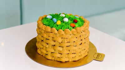 A chocolate Easter delight at Occasions Cake shop, Abu Dhabi. Khushnum Bhandari / The National