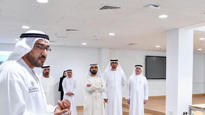Sheikh Mohammed bin Rashid, Vice President and Ruler of Dubai, inaugurates Dubai Electricity and Water Authority’s Research and Development Centre at the Mohammed bin Rashid Al Maktoum Solar Park in Dubai. Wam