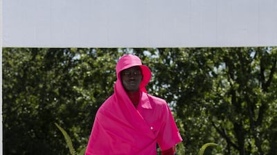 Men's looks in bold tones of raspberry, pink and mulberry opened the Qasimi spring /summer 2022. Courtesy Qasimi