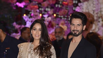 Shahid Kapoor with his wife Mira Rajput on the Saturday night. AFP