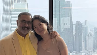 Vinod Sekhar has said his wife, Winny Yeap, was a 'lioness' as she tried to fight off attackers who stole his watch in London. Photo: Vinod Sekhar