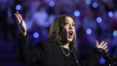 US Vice President Kamala Harris speaks during a campaign rally at the Alliant Energy Centre on October 30 in Madison, Wisconsin. Getty Images via AFP