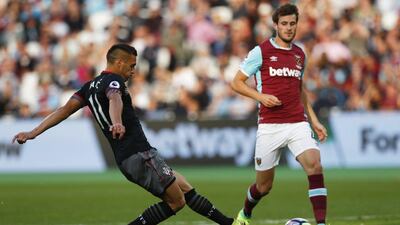 Southampton’s Dusan Tadic scores their second goal against West Ham. Eddie Keogh / Reuters