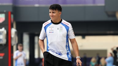 Red Bull driver Isack Hadjar at the Yas Marina Circuit. Chris Whiteoak / The National