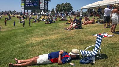 An English supporter at Mount Maunganui. AFP