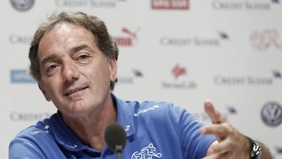 Swiss assistant coach Michel Pont speaks during a news conference in Porto Seguro, Brazil, on June 18, 2014. Peter Klaunzer / EPA