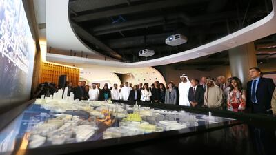 Sultan Al Jaber, the chief executive of Masdar, during the opening of the ecomagination centre in Masdar. Delores Johnson / The National