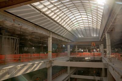 Construction at a new Meta office space in the Farley Building in New York. While many companies have reduced their office space, Meta is expanding in New York, with a goal of bringing more workers back in 2022. Bloomberg