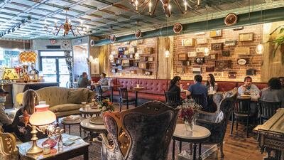 Customers enjoy coffee and Middle Eastern-inspired food at Pistachio. Sophie Tremblay / The National