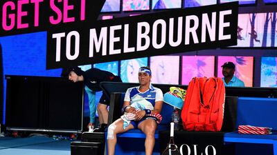 Tunisia's Ons Jabeur during a break in her victory over Tamara Zidansek of Slovenia. AFP