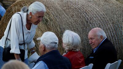 Former US vice president Dick Cheney, Ms Cheney's father, at the Jackson party. Reuters