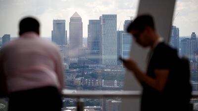 JPMorgan Chase, Citi, HSBC, seen from Canary Wharf, London. JPMorgan believes more weakness may be in store for emerging Asia’s economies. AFP