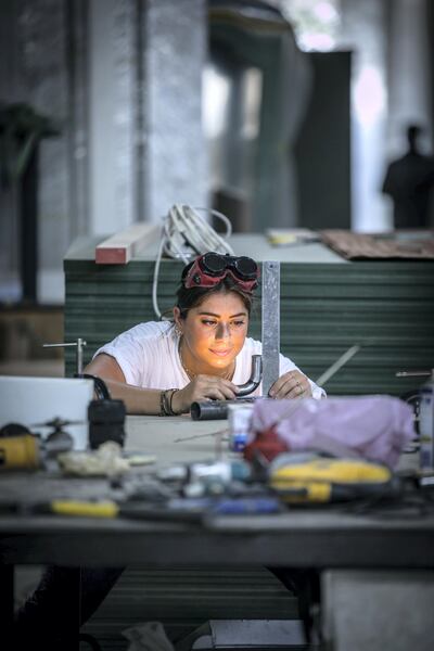 El Samman’s work is welded by hand. Reem Mohammed / The National