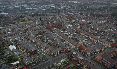 An aerial view of Blackburn, in north west England. AFP