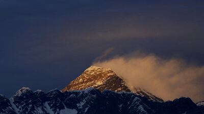 Light illuminates Mount Everest, during sunset in the Solukhumbu District, also known as the Everest region. Reuters