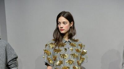 A model at J Crew show. The chief executive of the company has stepped down after 16 months in job. PIXELFORMULA