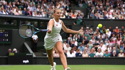 Karolina Pliskova in action during her defeat against Katie Boulter. Reuters