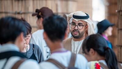Ahmed Al Darei says working as a youth ambassador and speaking Japanese to visitors is a dream come true. Photo: UAE Pavilion Expo 2025 Osaka