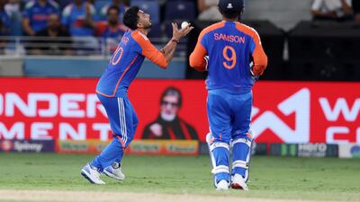 Pakistan's Hasan Nawaz is caught by Axar Patel