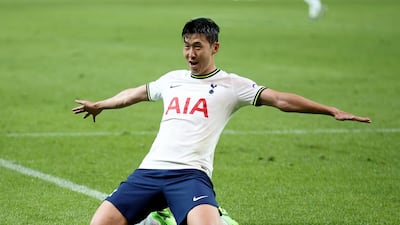 Son Heung-Min celebrates scoring Tottenham Hotspur's final goal in their 6-3 win against Team K League in the pre-season friendly in Seoul on Wednesday, July 13, 2022. Reuters