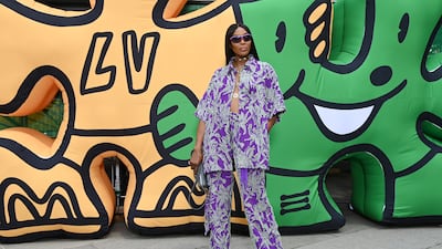British model Naomi Campbell attends the Louis Vuitton show. Getty Images For Louis Vuitton