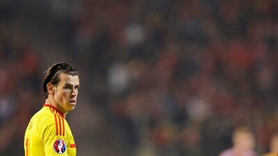 Gareth Bale of Wales looks on during his side's 0-0 draw with Belgium in Euro 2016 qualifying on Sunday. Dean Mouhtaropoulos / Getty Images / November 16, 2014