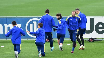 Juventus' Giorgio Chiellini during training. Reuters