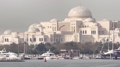 The Presidential Palace, Abu Dhabi on a sunny but hazy day. Victor Besa / The National