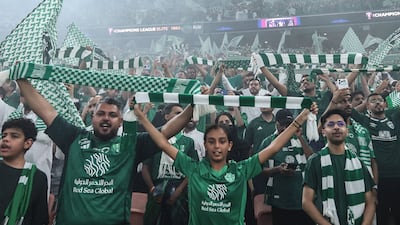 Al Ahli fans at the King Abdullah Sports City. AFP