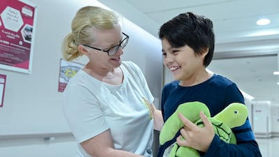 Martina McGeehan and her son Leonardo at Burjeel Medical City in Abu Dhabi. Photo: Burjeel Medical City